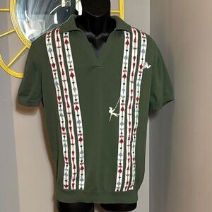 Disney Large Pinocchio Disneyland Matterhorn Bobsleds Collared Knit Shirt